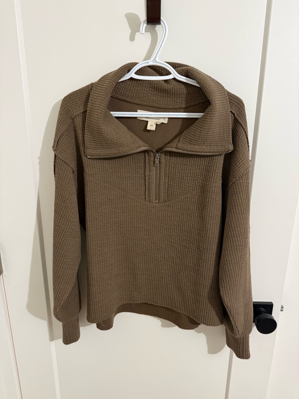 saltwater LUXE Ribbed Half-Zip Pullover - Taupe